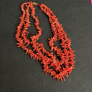 Vibrant Red Coral Necklace